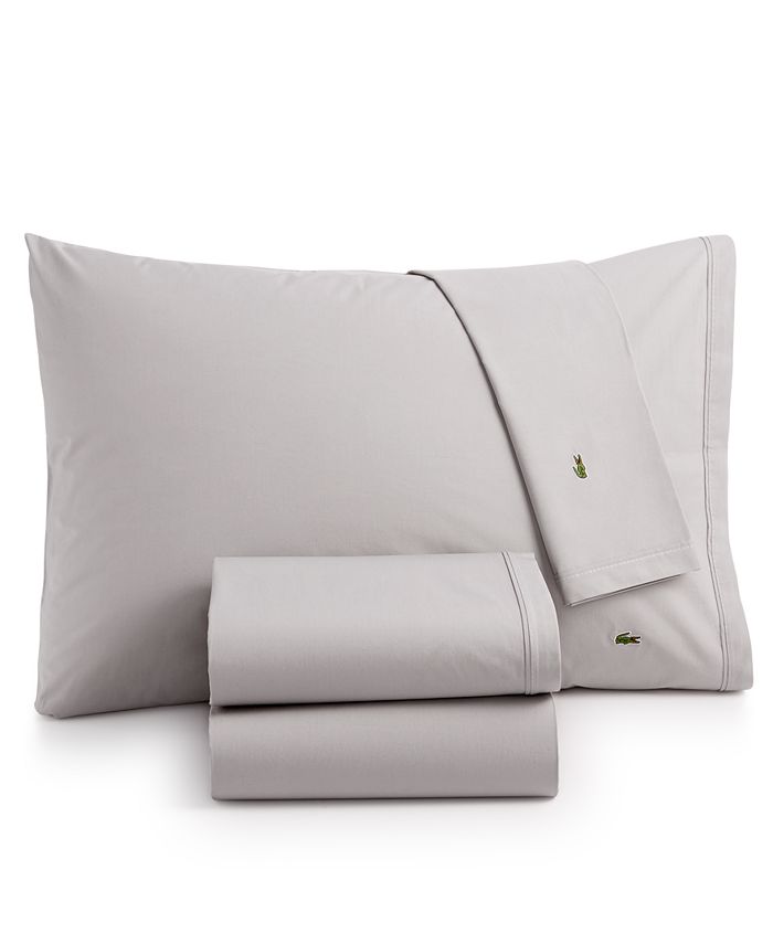 Lacoste Home Solid Cotton Percale Sheet Set, Queen Macy's