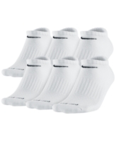 Nike Men's Everyday Plus Cushioned Training No-Show Socks 6 Pairs - White