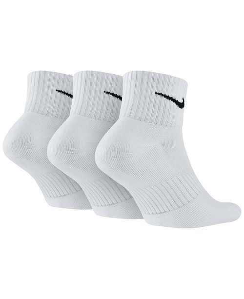 Nike Men's Socks, Cotton Cushion Quarter Extended Size 3-Pack - Socks ...
