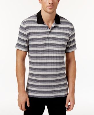 Alfani - Men's Striped Ribbed Polo