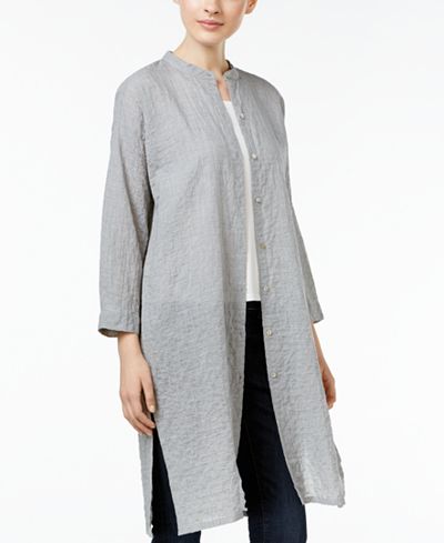 Eileen Fisher Mandarin-Collar Shirt