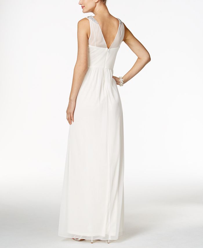 Adrianna papell shop ruched embellished gown