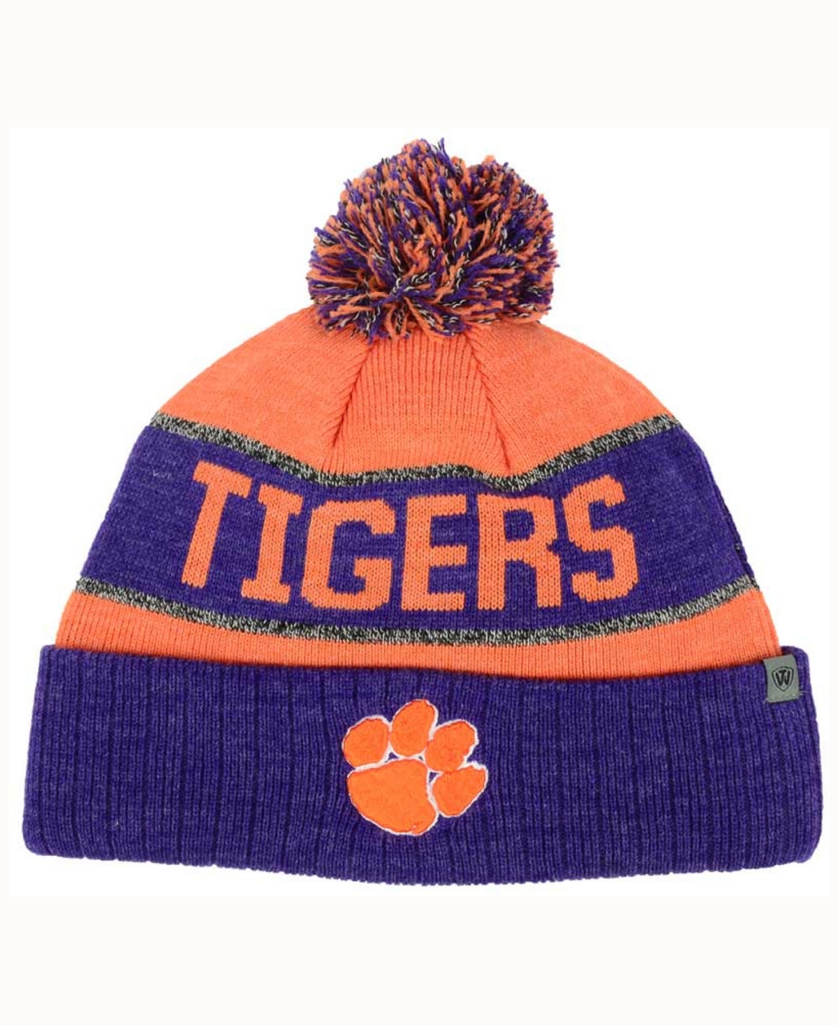 Shop Top Of The World Clemson Tigers Below Zero Knit Hat In Orange,purple