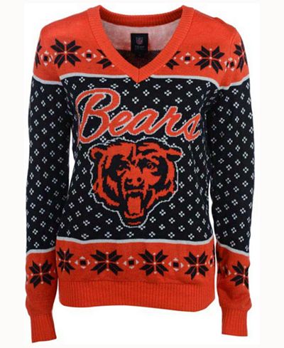 Forever Collectibles Women's Chicago Bears Big Logo Ugly Sweater
