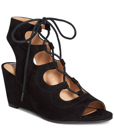 American Rag Suriya Lace-Up Demi Wedge Sandals, Only at Macy's