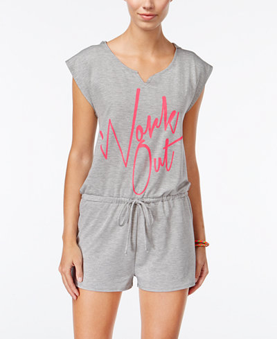 Material Girl Active Juniors' Graphic Romper, Only at Macy's