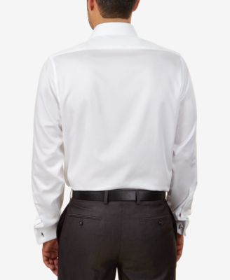 Men's Slim-Fit Non-Iron Herringbone French Cuff Dress Shirt