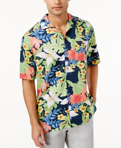 Cubavera Men's Big and Tall Solari Floral Print Shirt