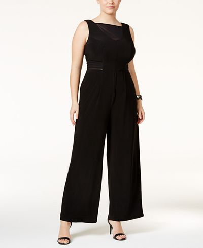 Love Squared Trendy Plus Size Illusion Jumpsuit