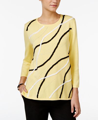 Alfred Dunner City Life Soutache-Trim Sweater