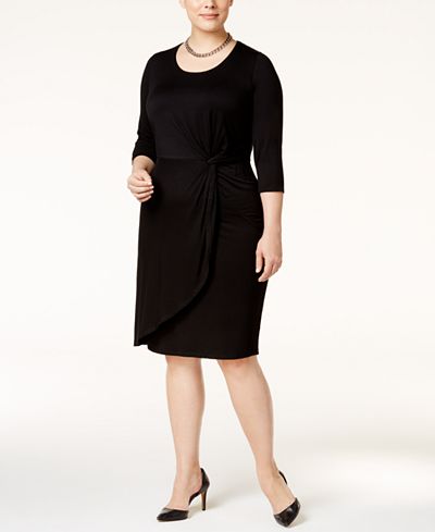 INC International Concepts Plus Size Faux-Wrap Dress, Only at Macy's ...