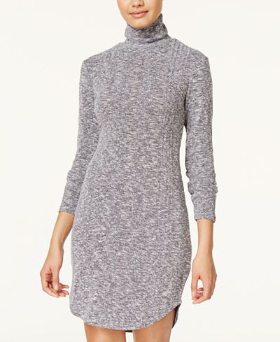 Ultra Flirt Juniors' Heathered Turtleneck Sweater Dress
