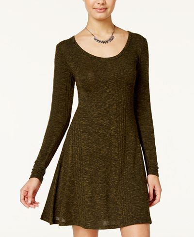 Ultra Flirt Juniors' Heathered A-Line Sweater Dress