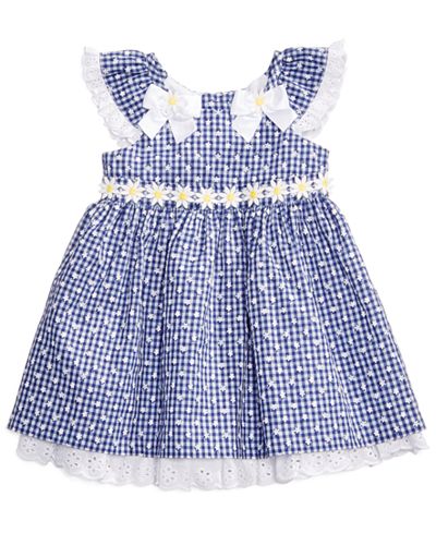 Bonnie Baby Eyelet & Daisy Gingham-Print Dress, Baby Girls (0-24 months)