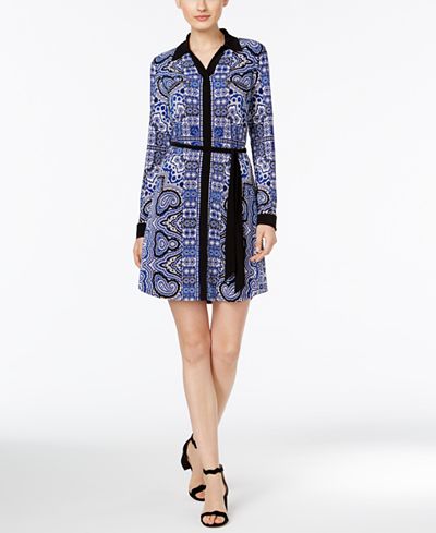 INC International Concepts Paisley-Print Shirtdress, Only at Macy's