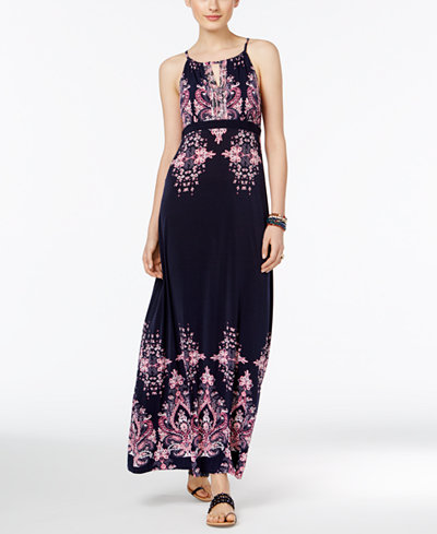 INC International Concepts Printed Empire Maxi Dress, Only at Macy&#39;s - Dresses - Women - Macy&#39;s
