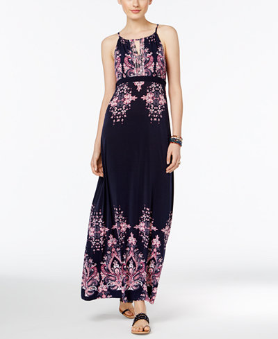 INC International Concepts Printed Empire Maxi Dress, Only at Macy's - Dresses - Women - Macy's