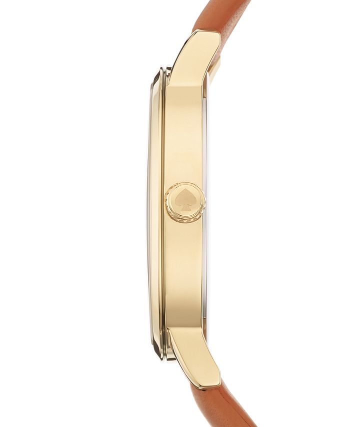 kate spade new york Women's Metro Luggage Leather Strap Watch 34mm