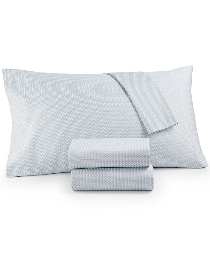 Calvin Klein Cotton Sateen 300 Thread Count Basketweave Queen Sheet Set &  Reviews - Sheets & Pillowcases - Bed & Bath - Macy's