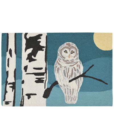 Liora Manne Front Porch Indoor/Outdoor Snowy Owl Night 2' x 3' Area Rug