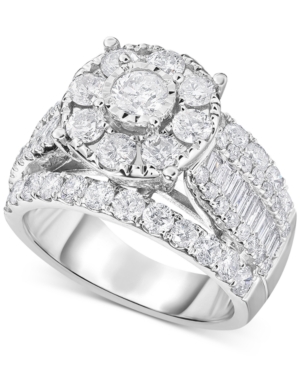 image of TruMiracle Diamond Engagement Ring (3 ct. t.w.) in 14k White Gold