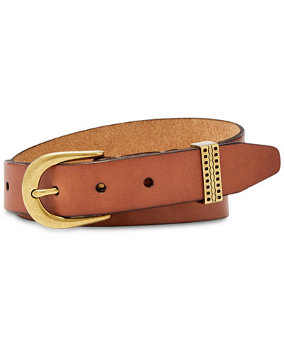 Fossil Embossed Keeper Leather Belt
