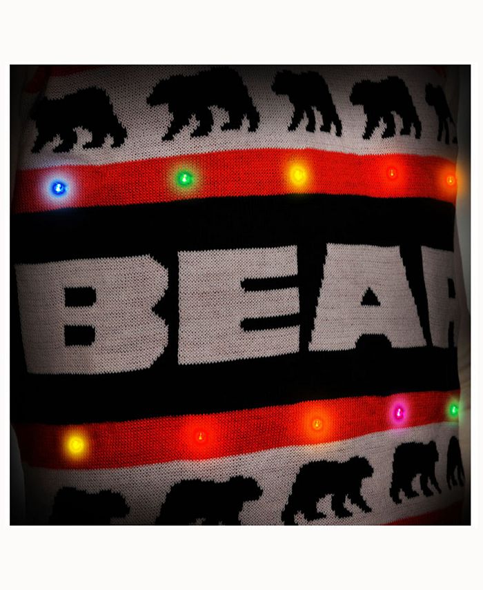 Forever Collectibles Men's Chicago Bears Light Up Ugly Crew Neck