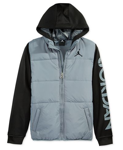 Jordan Boys' Puff Vest Hooded Jacket - Coats & Jackets - Kids & Baby ...