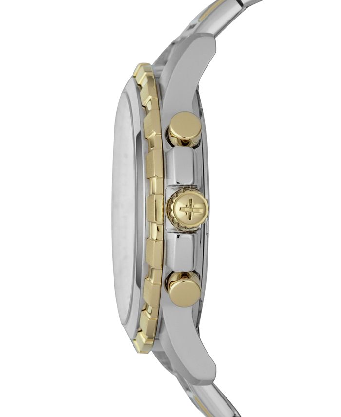 Fossil Men's Chronograph Dean Two-Tone Stainless Steel Bracelet Watch ...
