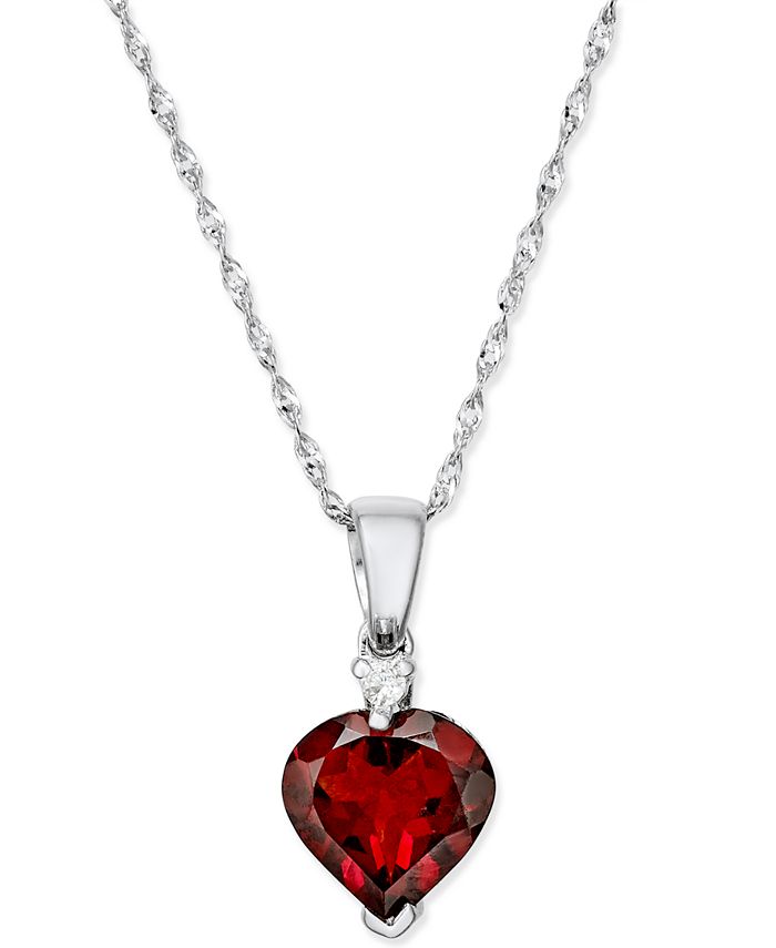 Macy s Rhodolite Garnet Heart 1 9 10 ct. t.w. Diamond Accent