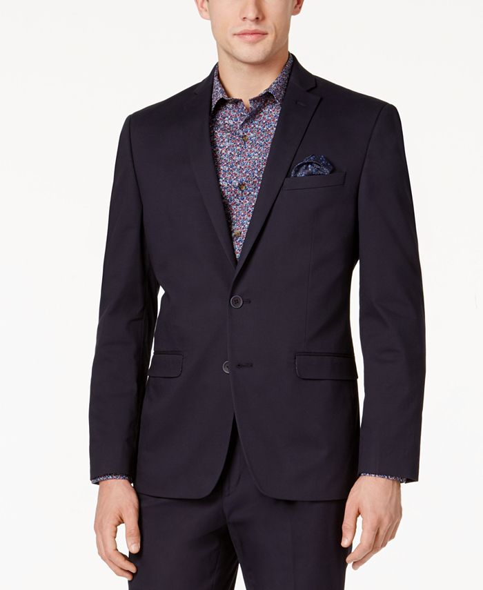 Bar III Men's SlimFit Navy Stretch Jacket, Created for Macy's Macy's