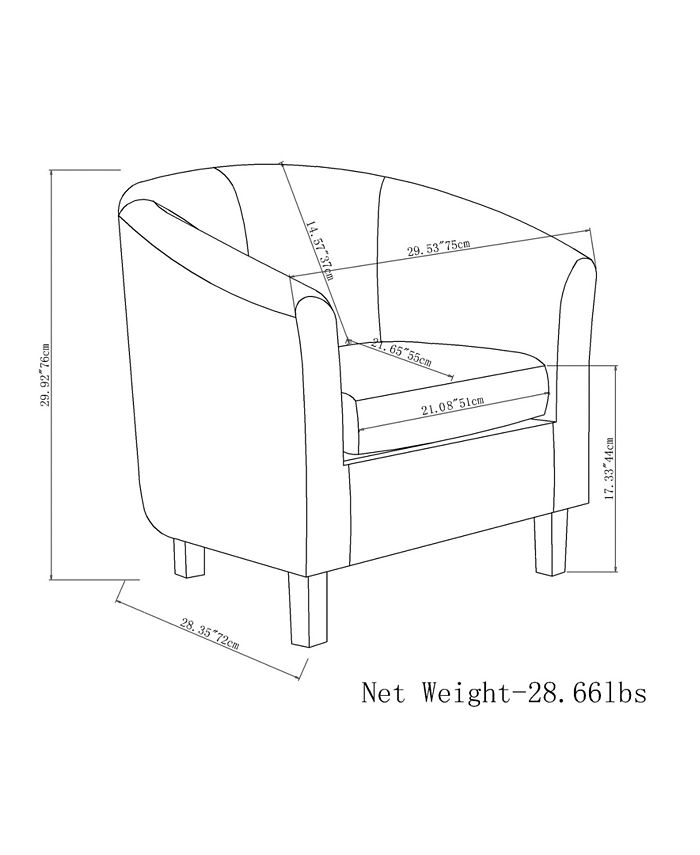 Simpli Home Westbrook Faux Leather Tub Chair Macy's