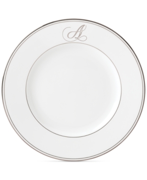 Lenox Federal Platinum Monogram Dinner Plate Script Letters