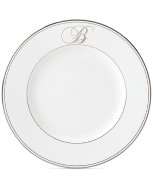 Lenox Federal Platinum Monogram Dinner Plate Script Letters