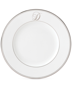 Lenox Federal Platinum Monogram Dinner Plate Script Letters