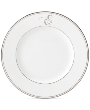 Lenox Federal Platinum Monogram Dinner Plate Script Letters