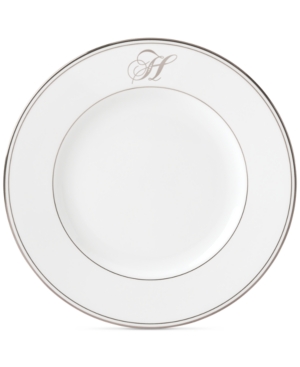 Lenox Federal Platinum Monogram Dinner Plate Script Letters