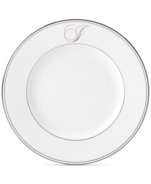 Lenox Federal Platinum Monogram Dinner Plate Script Letters