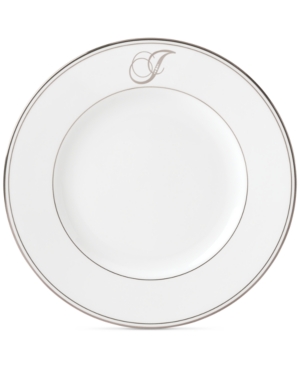 Lenox Federal Platinum Monogram Dinner Plate Script Letters