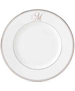 Lenox Federal Platinum Monogram Dinner Plate Script Letters