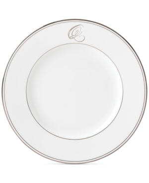 Lenox Federal Platinum Monogram Dinner Plate Script Letters