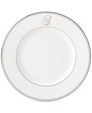 Lenox Federal Platinum Monogram Dinner Plate Script Letters