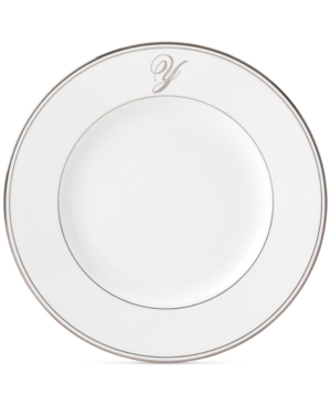 Lenox Federal Platinum Monogram Dinner Plate Script Letters