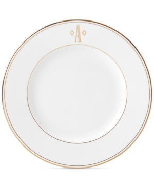 Lenox Federal Gold Monogram Dinner Plate Block Letters