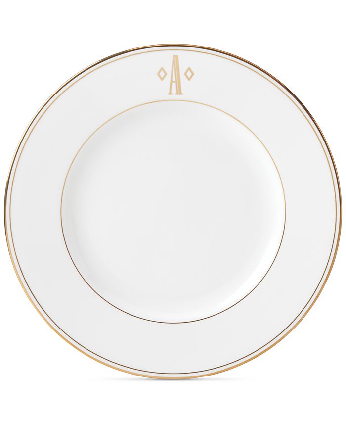 Lenox Federal Gold Monogram Dinner Plate, Block Letters Macy's