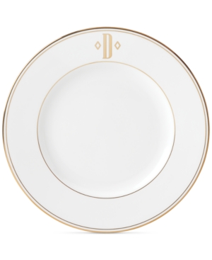 Lenox Federal Gold Monogram Dinner Plate Block Letters