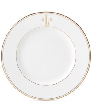 Lenox Federal Gold Monogram Dinner Plate Block Letters