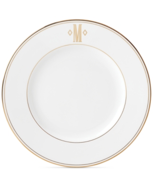 Lenox Federal Gold Monogram Dinner Plate Block Letters