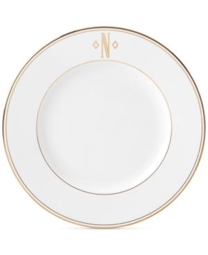 Lenox Federal Gold Monogram Dinner Plate Block Letters
