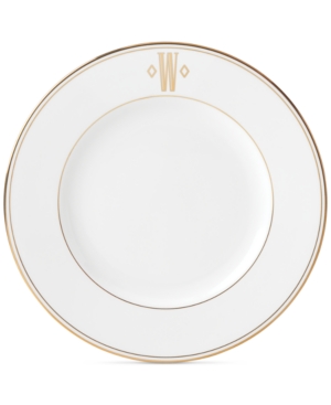 Lenox Federal Gold Monogram Dinner Plate Block Letters
